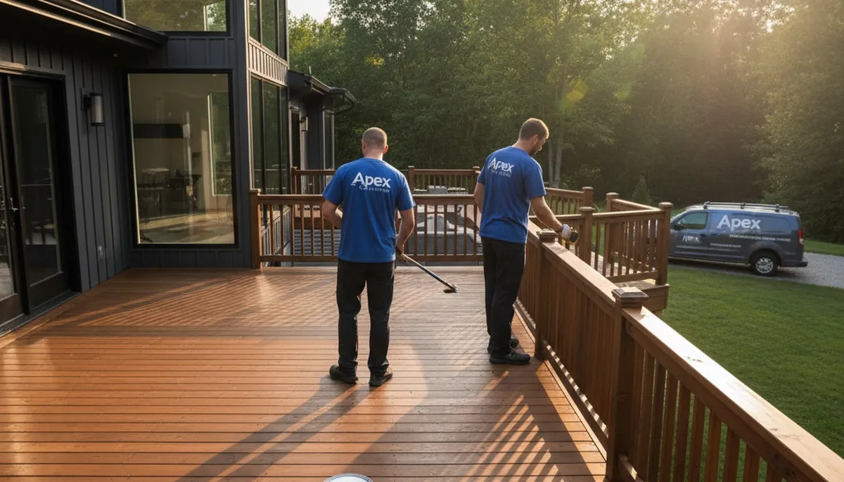 Professional deck staining and sealing by house painters in Minneapolis, MN for lasting wood protection