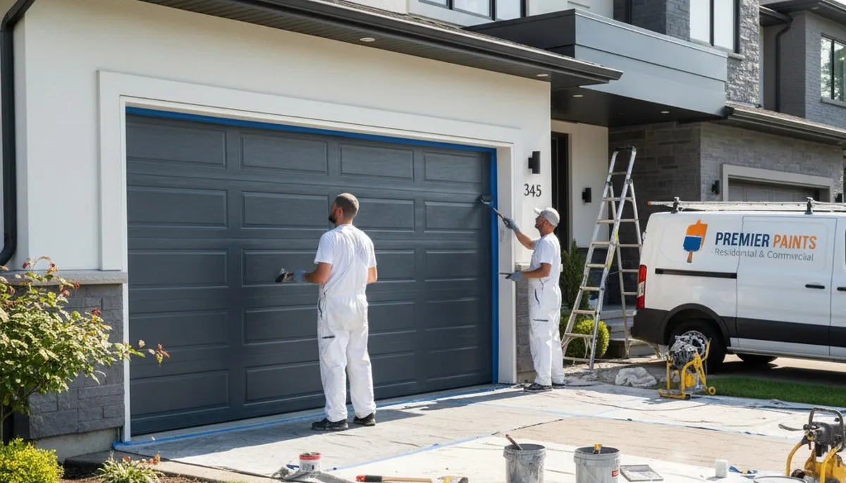Professional garage door painting in Minneapolis MN with durable, weather-resistant finishes